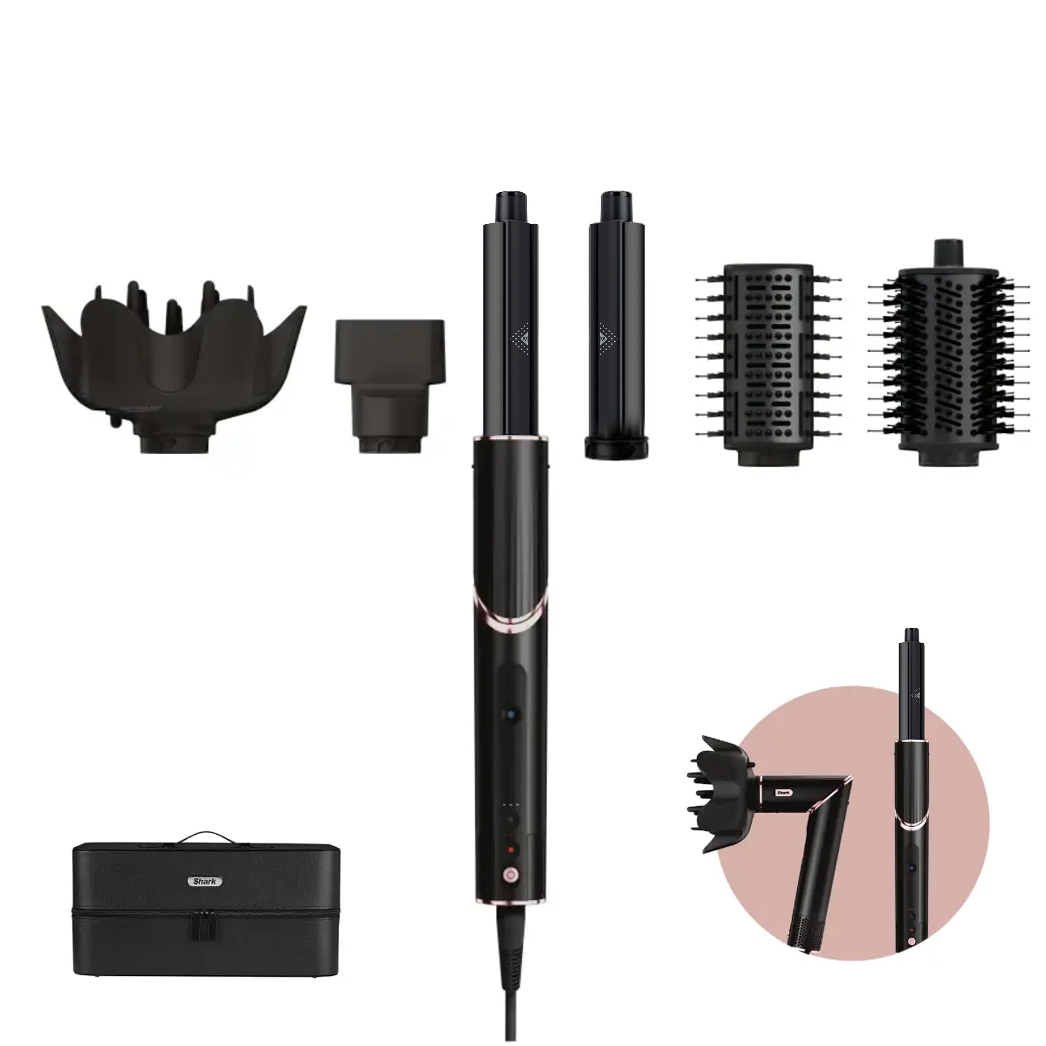 Shark FlexStyle 5-in-1 Saç Kurutma & Şekillendirme Sistemi - Black/Rose Gold