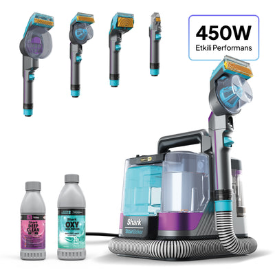 Shark StainStriker HairPro - Pet Başlıklı, Koltuk Yıkama ve Leke Çıkarma Makinesi
