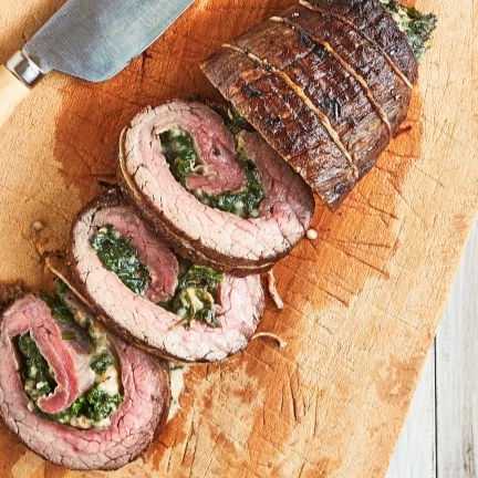 Ispanak ve Fontina Dolgulu Flank Steak Roulade