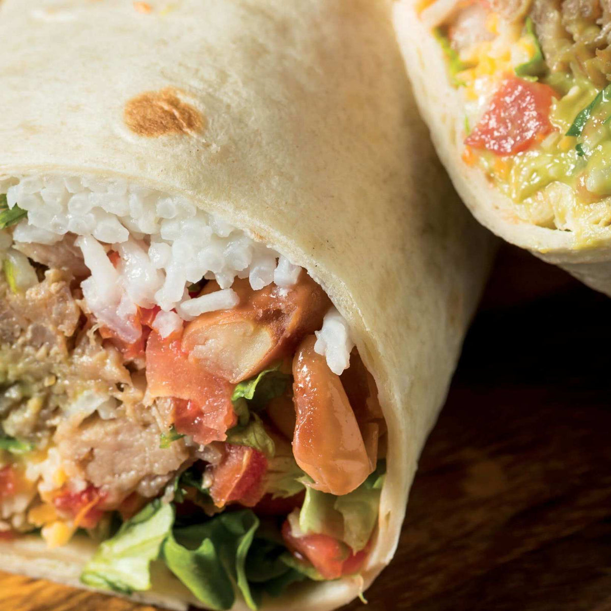 Dondurulmuş burrito ve Spanish rice