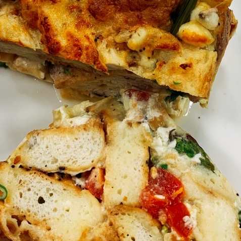 Everything Bagel Bread Pudding
