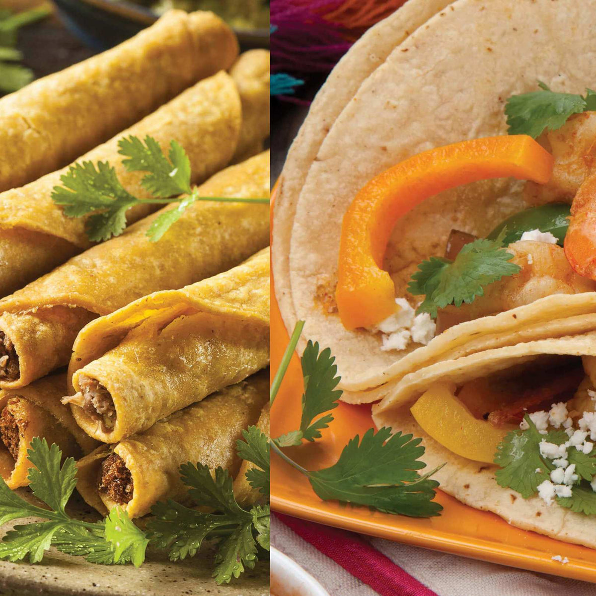 Karides Fajita ve Dana Taquito Cotija Mısırlı
