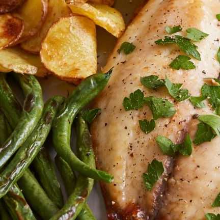 Tilapia Meunière, Yeşil Fasulye ve Patatesli