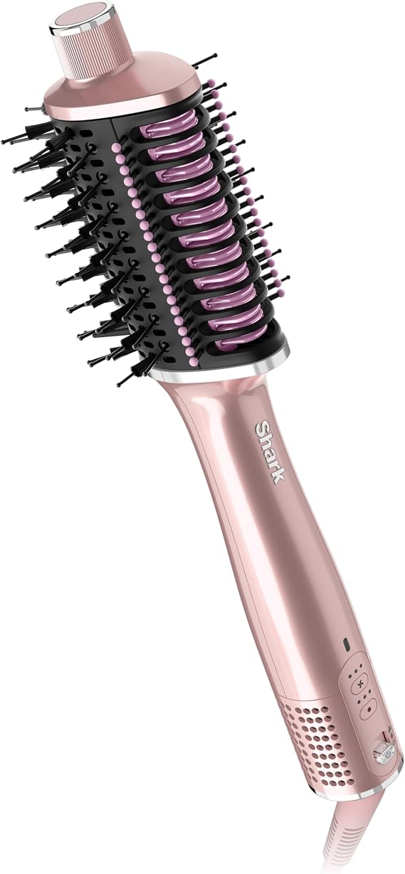 Shark Glossi 2-in-1  Isıtmalı Seramik Taraklı Sıcak Hava Şekillendiricili Tarak - Pembe