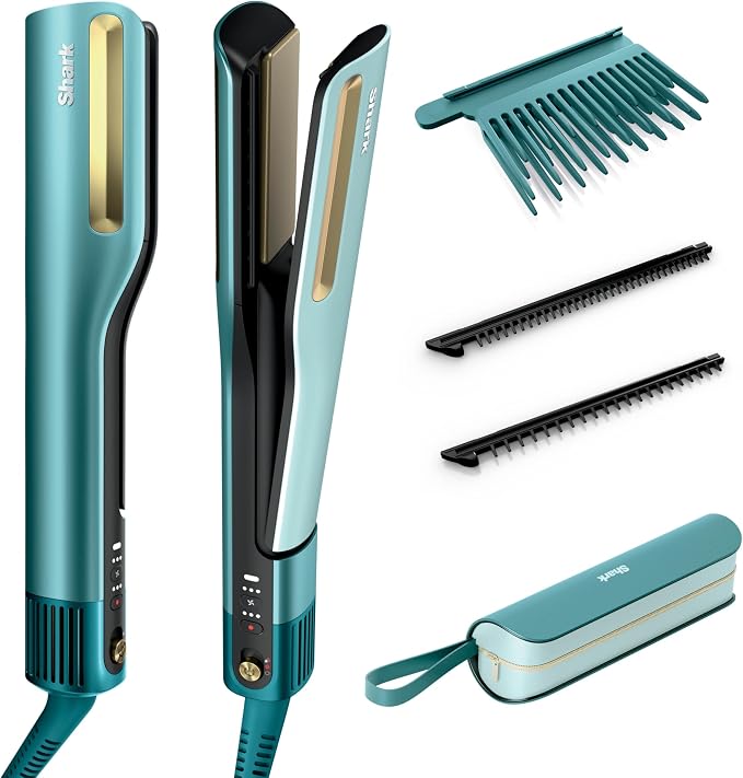 Shark SilkiPro Saç Kurutma ve Düzleştirme Sistemi – Turquoise Wave, Saklama Çantalı