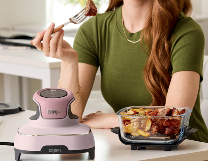 Ninja CRISPi 4-in-1 Taşınabilir Cam Hazneli Pişirme Sistemi - Pink