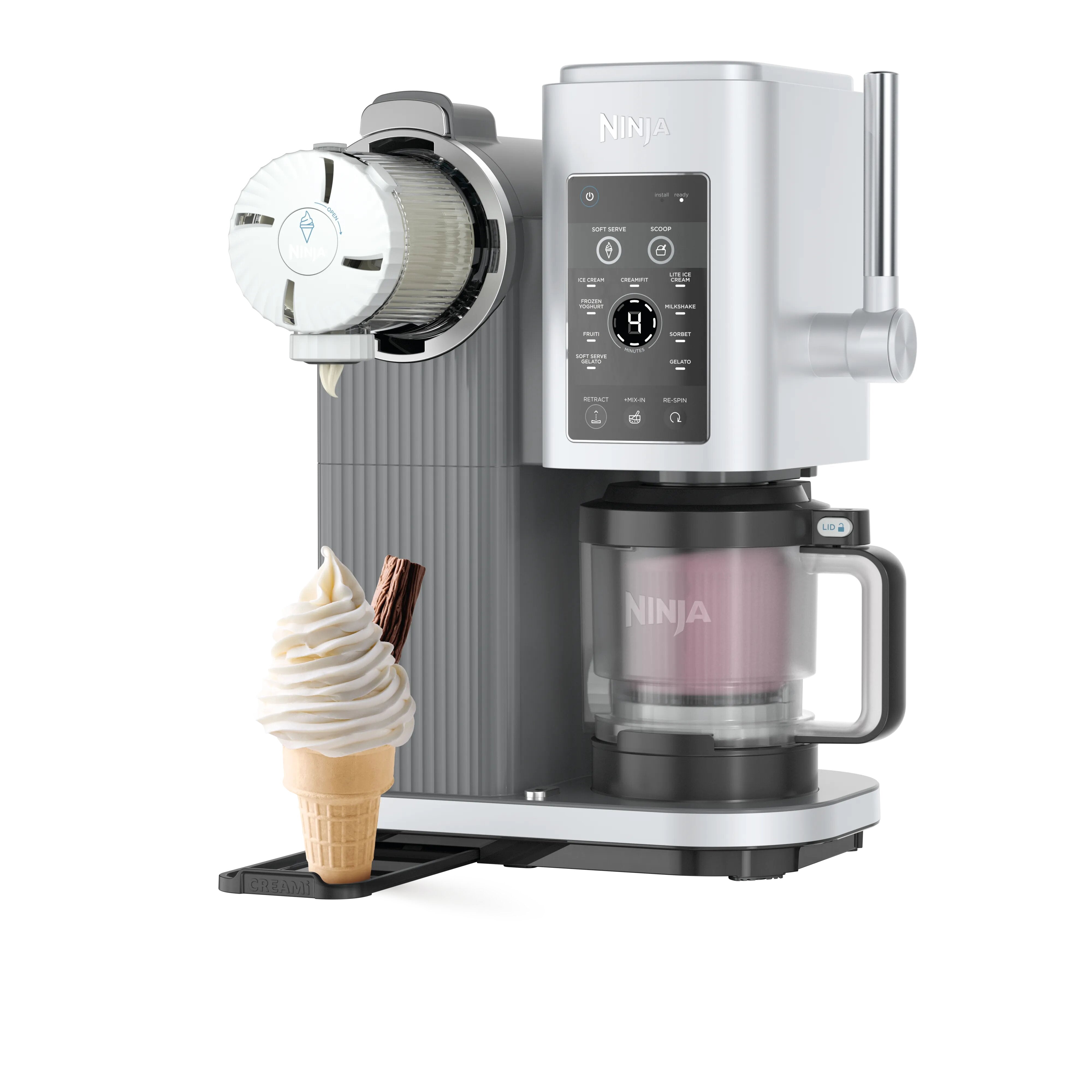 ICE CREAM MAKER SiSi ホワイト Ninja Swirl by CREAMi 13-in-1 Soft Serve & Dondurma Makinesi
