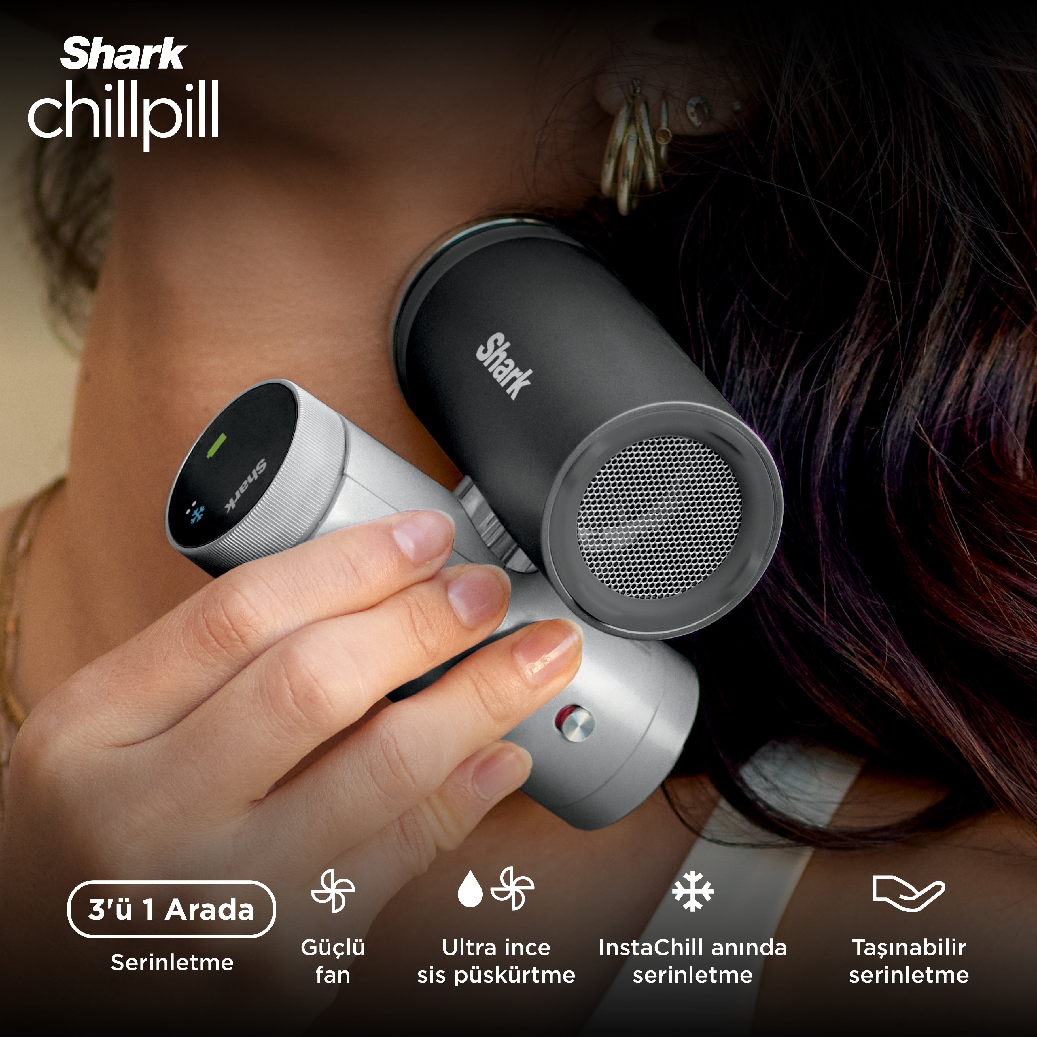 Shark ChillPill™ Kişisel Vantilatör ve Soğutma Sistemi - Carbon
