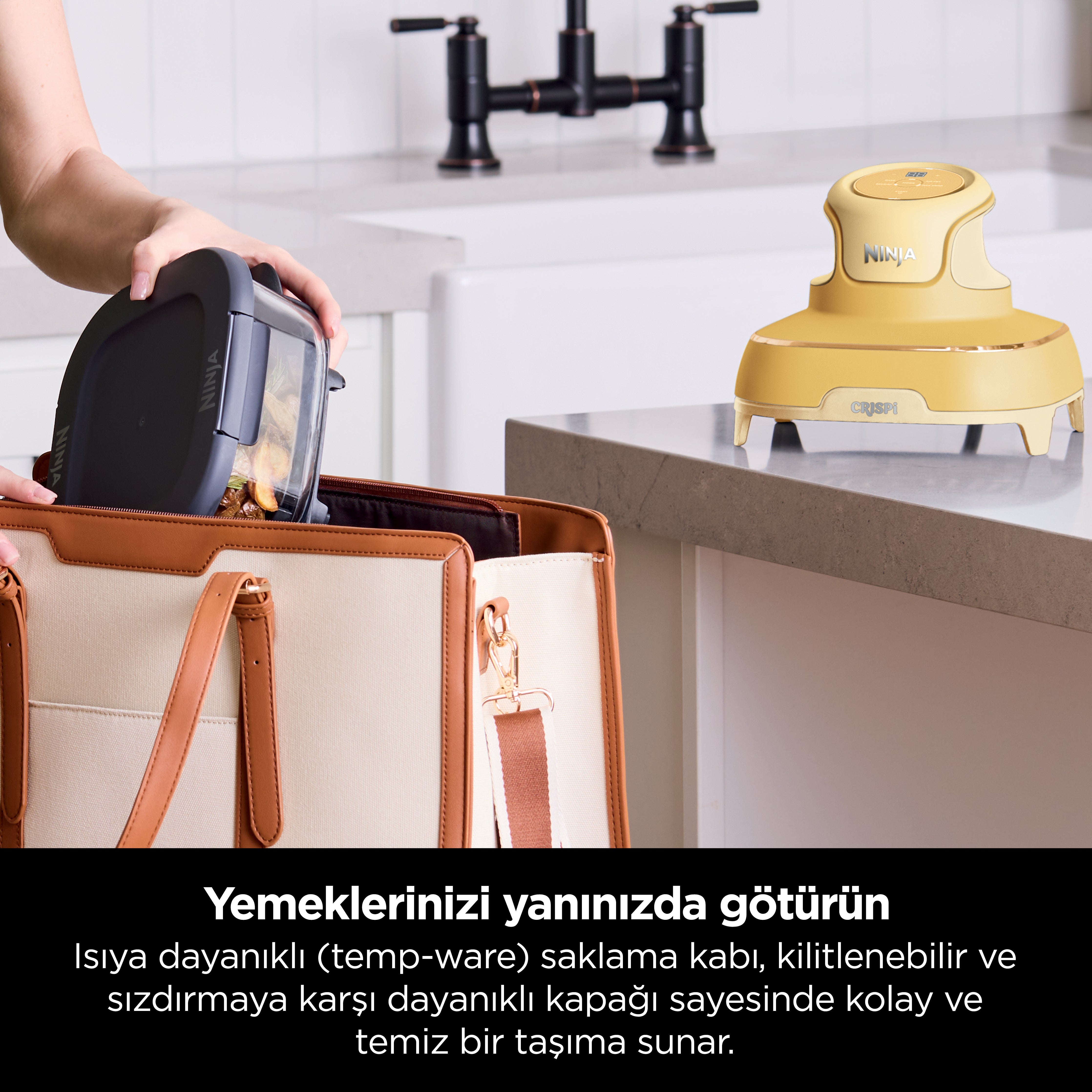 Ninja CRISPi 4-in-1 Taşınabilir Cam Hazneli Pişirme Sistemi
