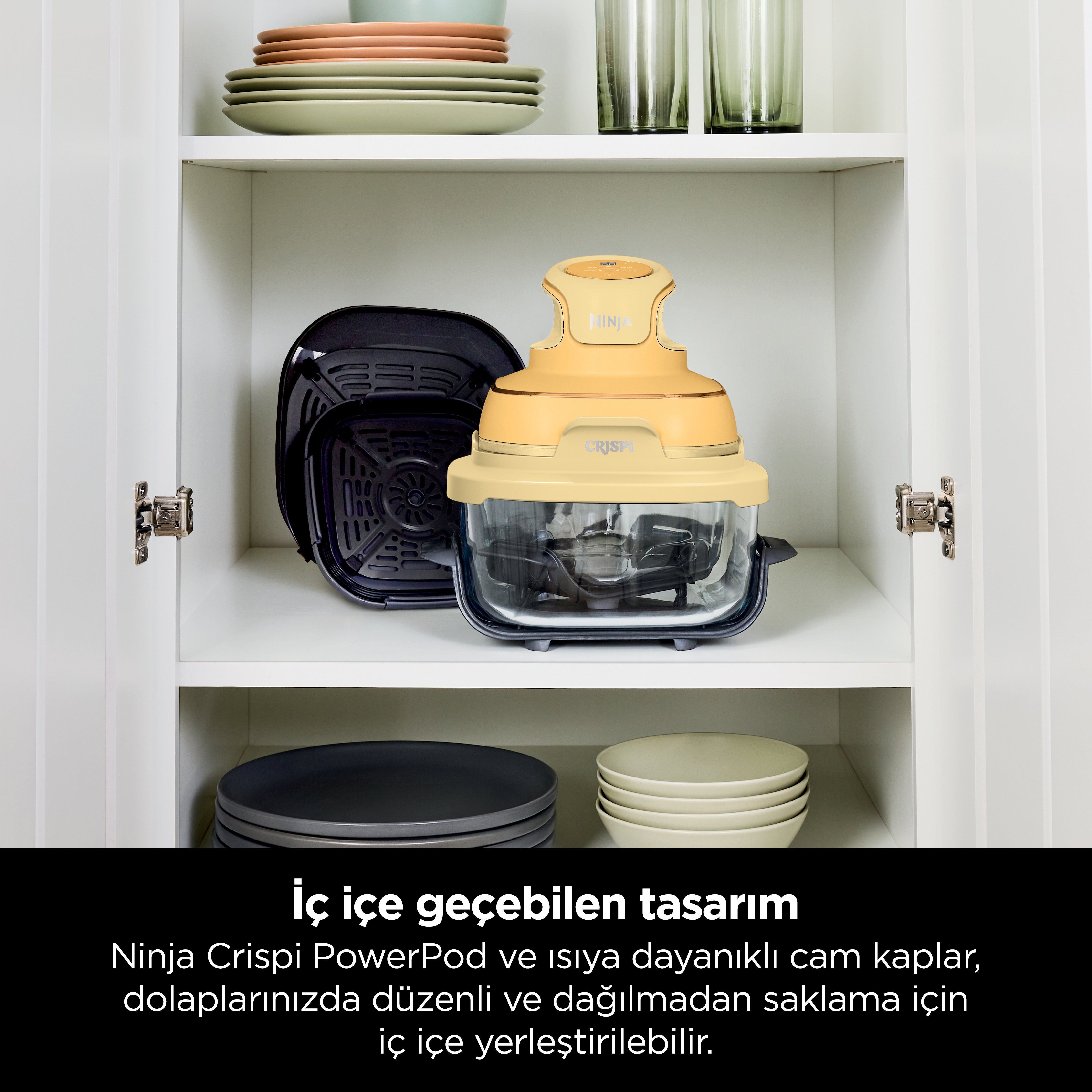 Ninja CRISPi 4-in-1 Taşınabilir Cam Hazneli Pişirme Sistemi