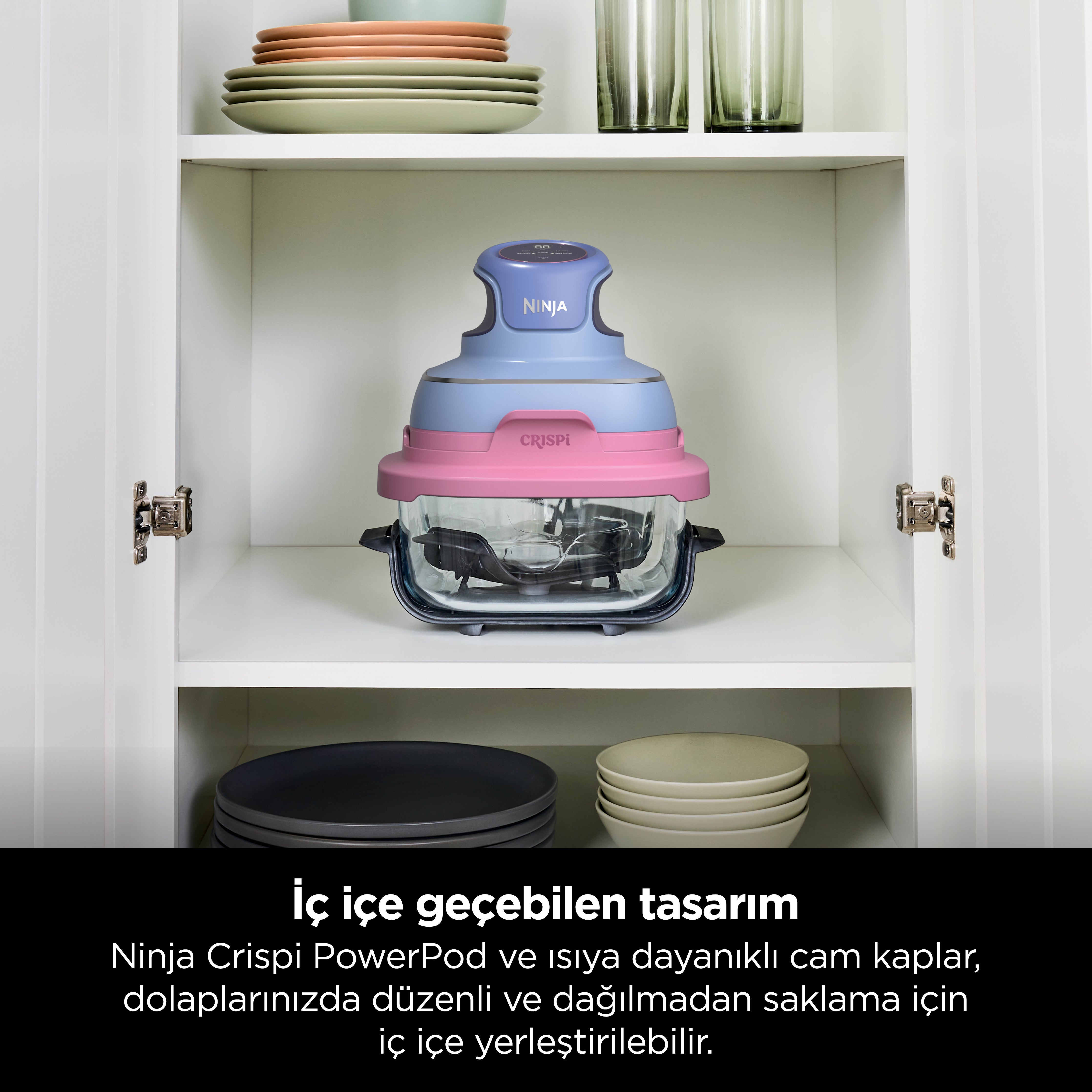 Ninja CRISPi 4-in-1 Taşınabilir Cam Hazneli Pişirme Sistemi