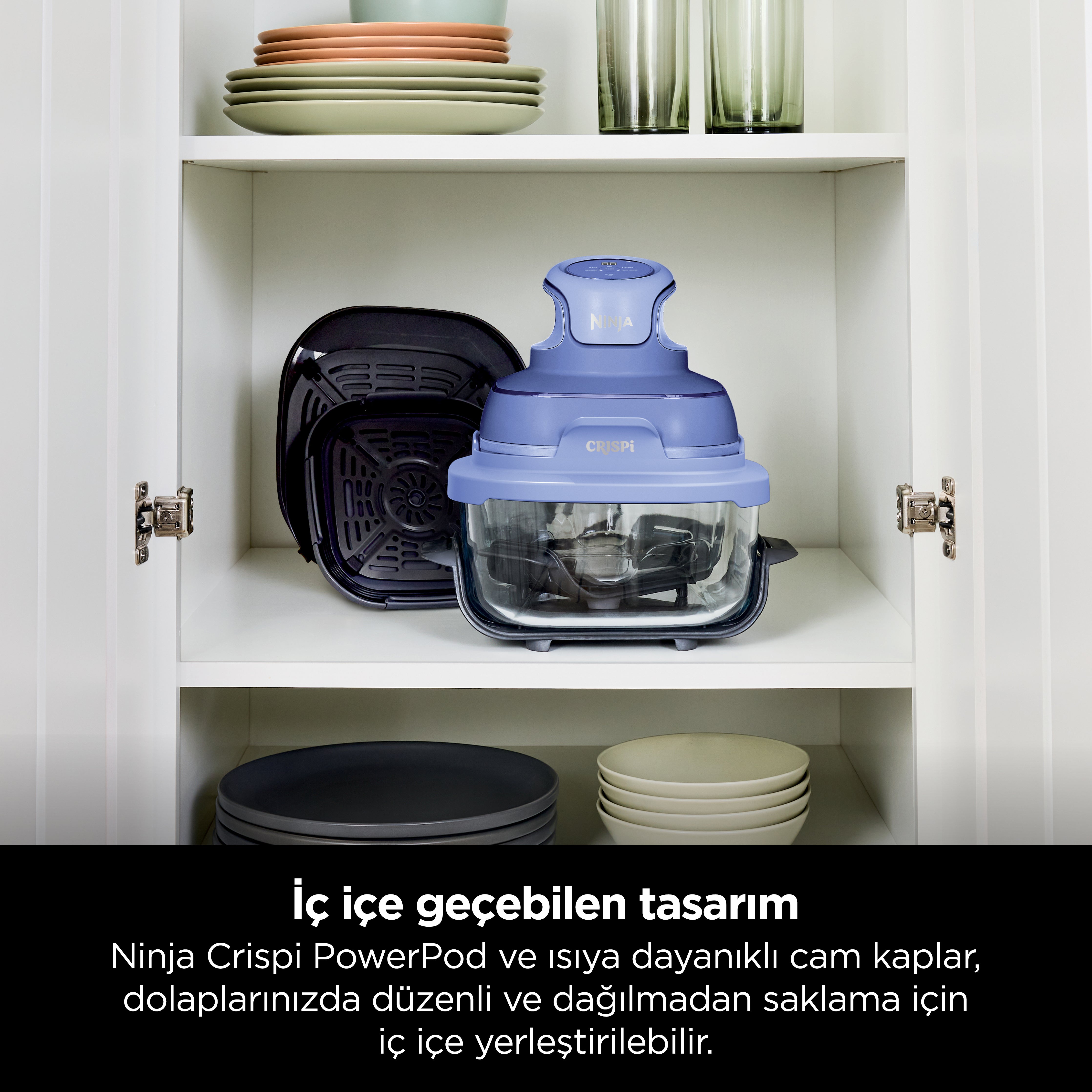 Ninja CRISPi 4-in-1 Taşınabilir Cam Hazneli Pişirme Sistemi