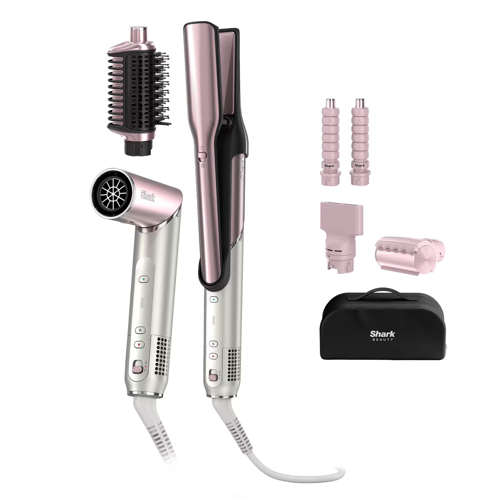 Shark Glam 5 Başlıklı Düz,Dalgalı ve Bukleli Çok Amaçlı Saç Şekillendirici - Pembe