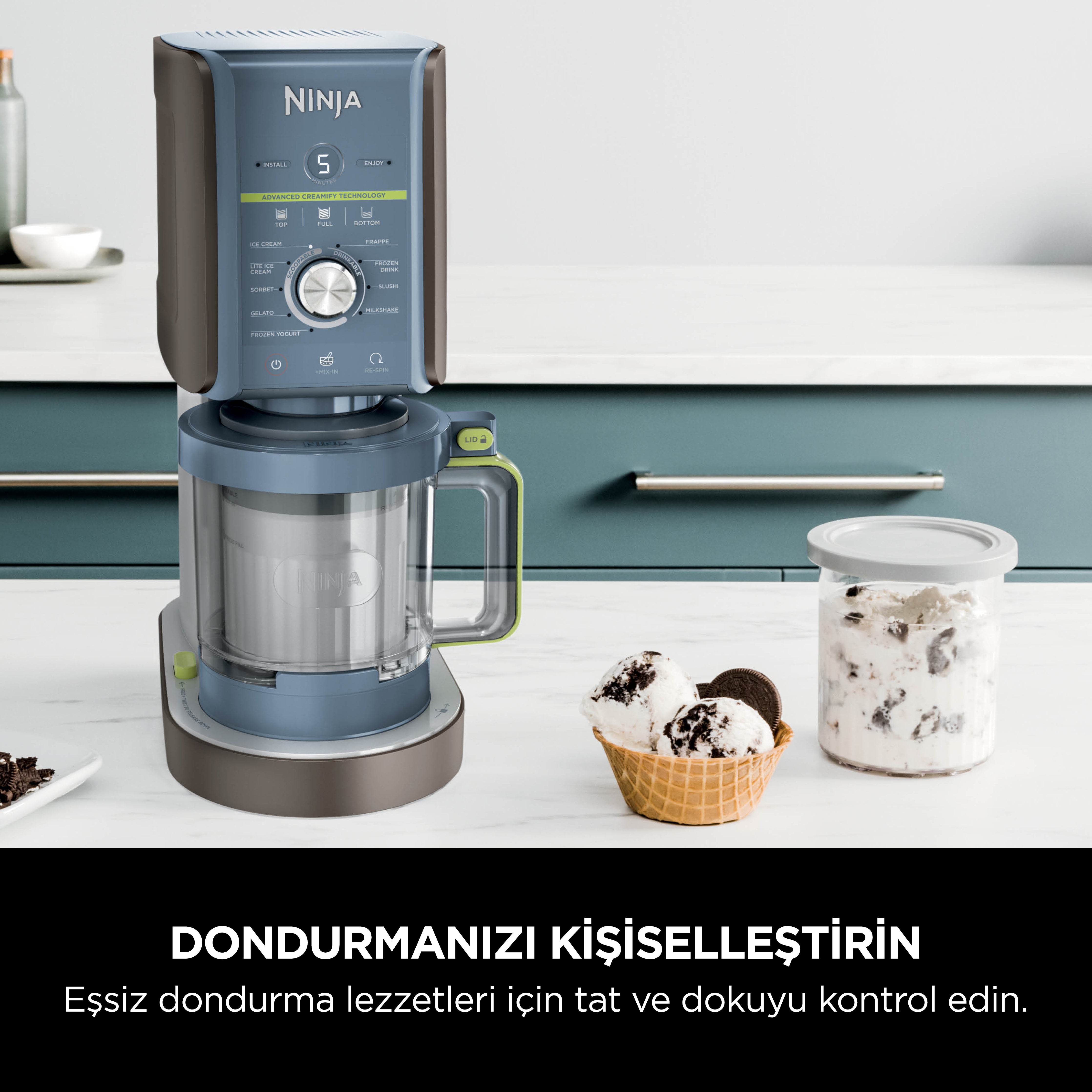 Ninja CREAMi Deluxe 10-in-1 Dondurma ve Frozen Makinesi-Blackberry