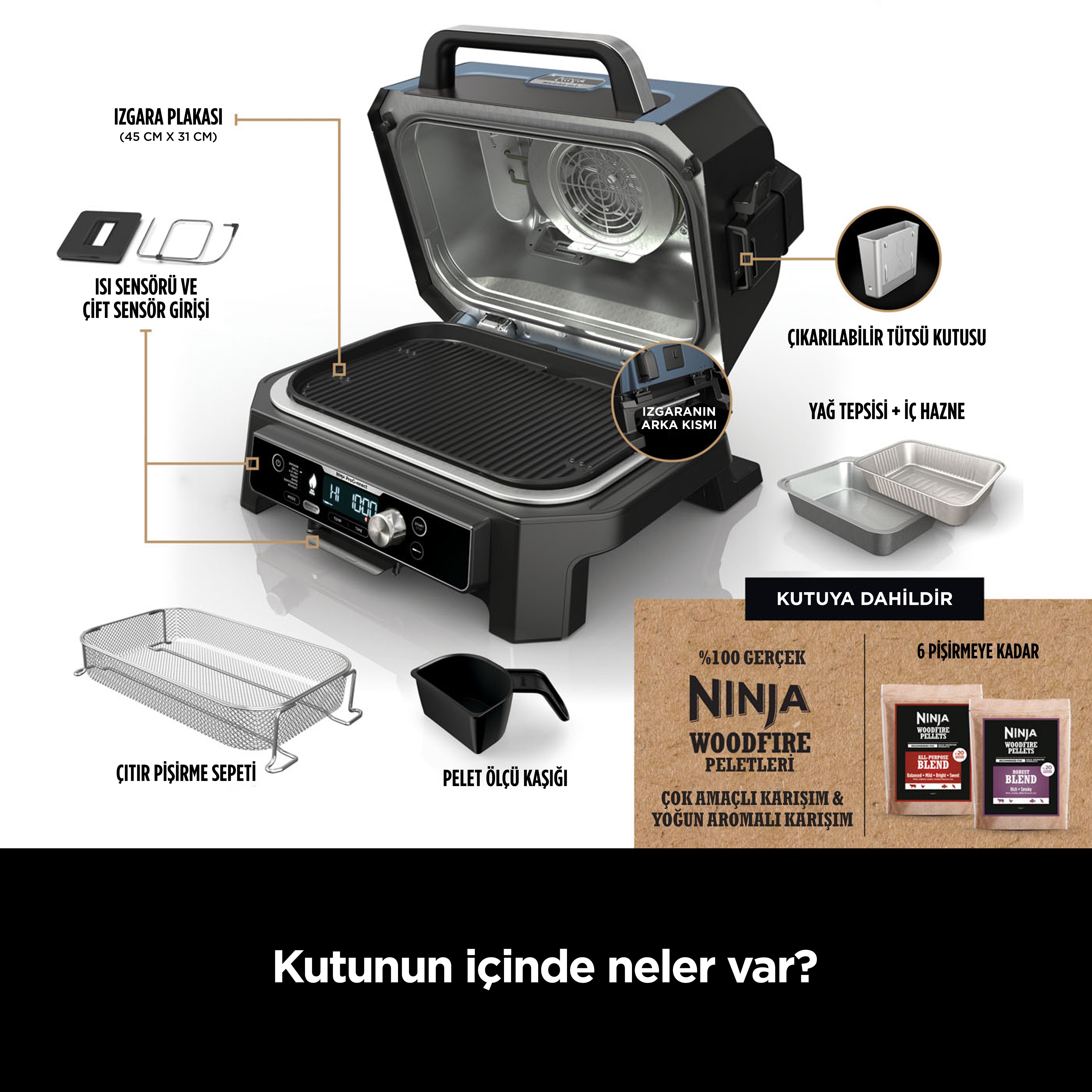 Ninja Woodfire Pro Connect XL Electric BBQ Grill & Smoker – Sharkninja
